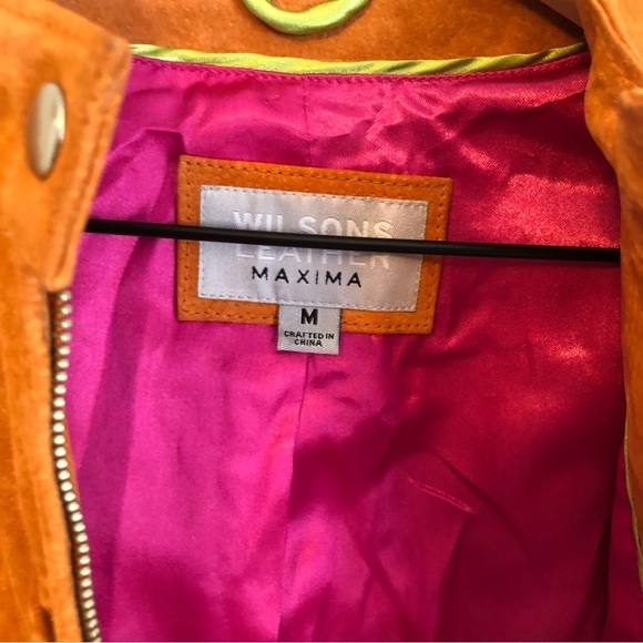 WILSON'S Leather Maxima, Burnt Orange Leather Coat size medium - Picture 4 of 8